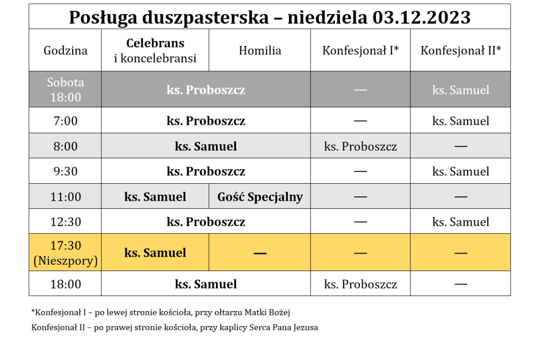 03.12.2023 – I niedziela Adwentu