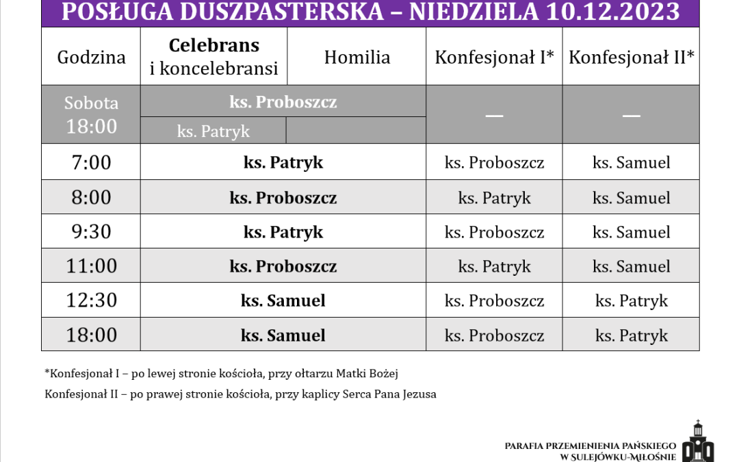 10.12.2023 – II Niedziela Adwentu
