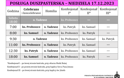 17.12.2023 – III niedziela Adwentu, rekolekcje parafialne