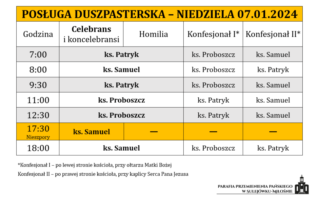07.01.2024 – Niedziela Chrztu Pańskiego