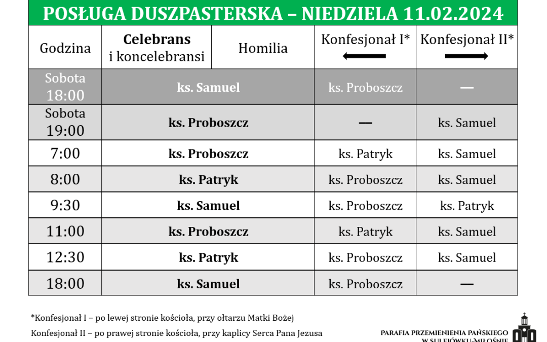 11.02.2024 – VI niedziela zwykła