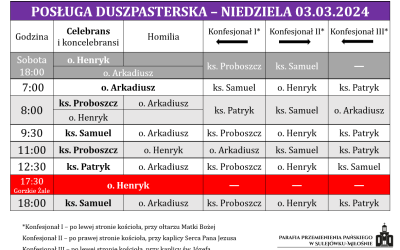 03.03.2024 – III niedziela Wielkiego Postu