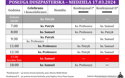 17.03.2024 – V niedziela Wielkiego Postu