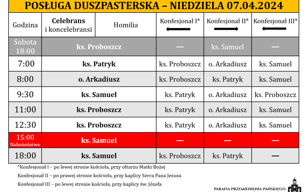 07.04.2024 – Niedziela Miłosierdzia