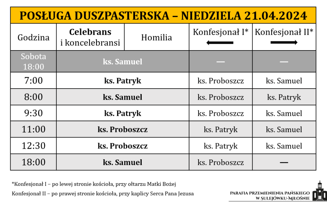 21.04.2024 – IV niedziela wielkanocna