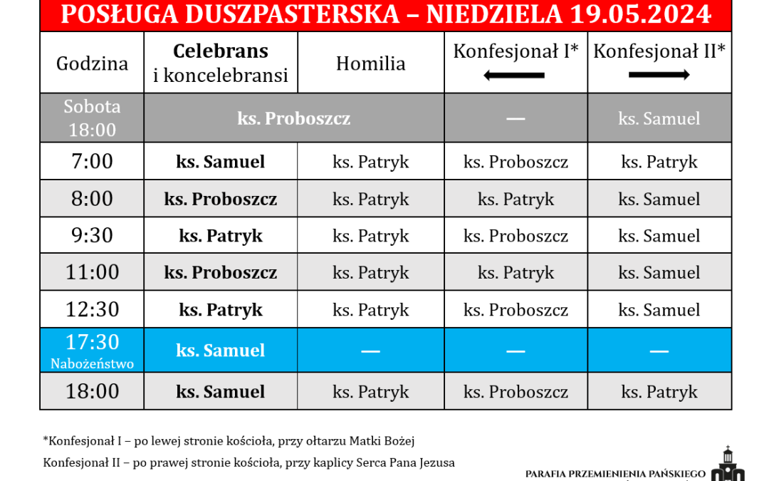 19.05.2024 – Zesłanie Ducha Świętego