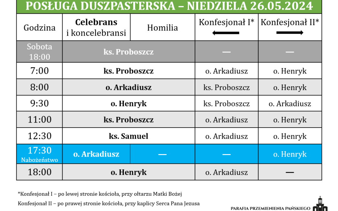 26.05.2024 – Niedziela Trójcy Najświętszej