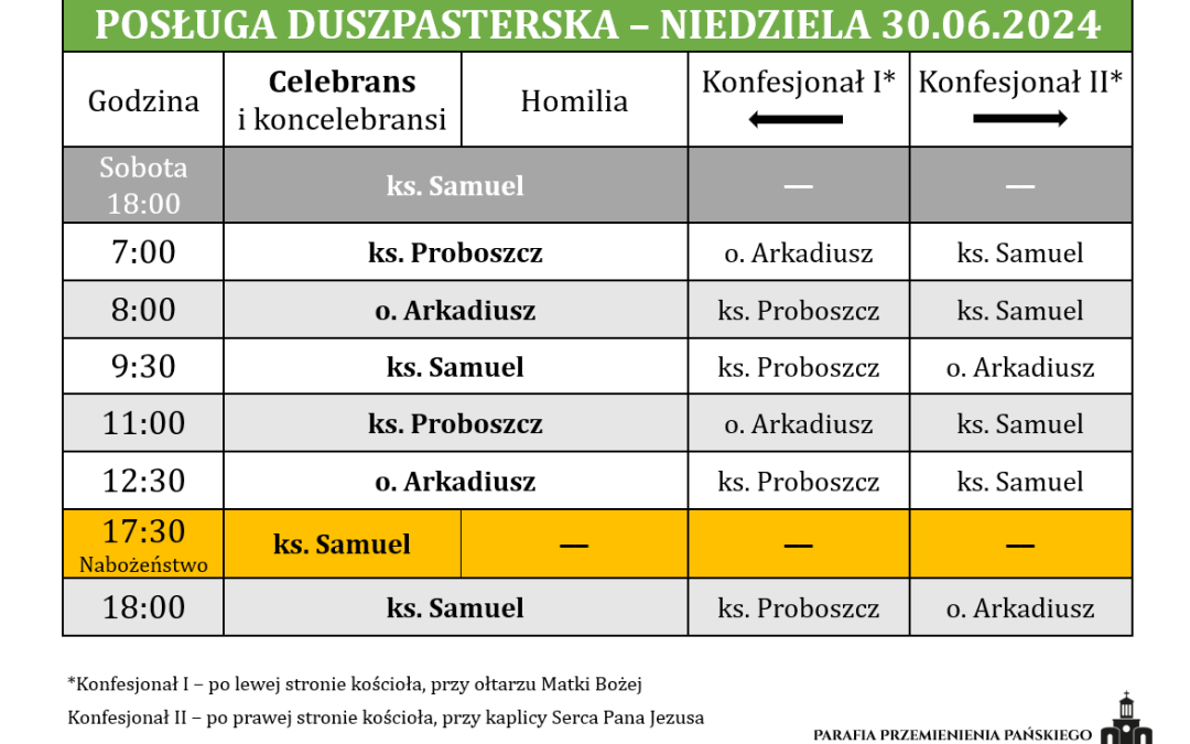 30.06.2024 – XIII niedziela zwykła