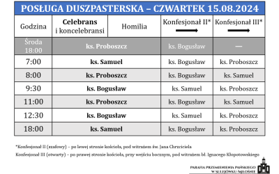 15.08.2024 – Wniebowzięcie NMP