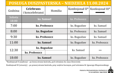 11.08.2024 – Przemienienie Pańskie (odpust parafialny)