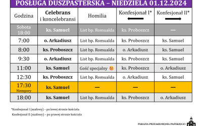 01.12.2024 – I niedziela Adwentu