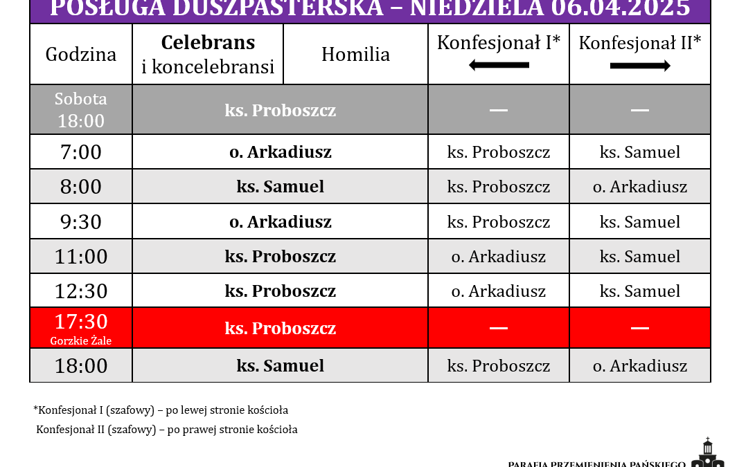 06.04.2025 – V niedziela Wielkiego Postu