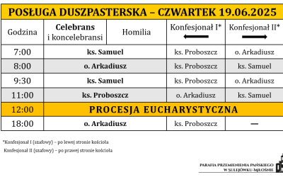 19.06.2025 – Boże Ciało