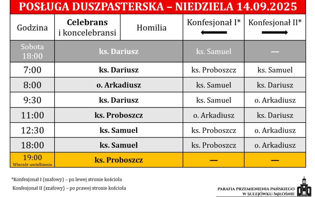 14.09.2025 – Święto Podwyższenia Krzyża