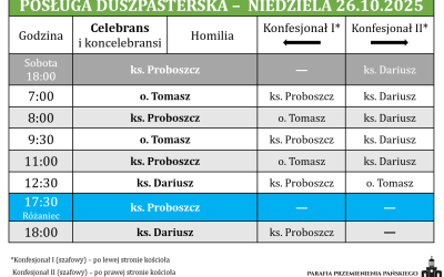 26.10.2025 – XXX niedziela zwykła