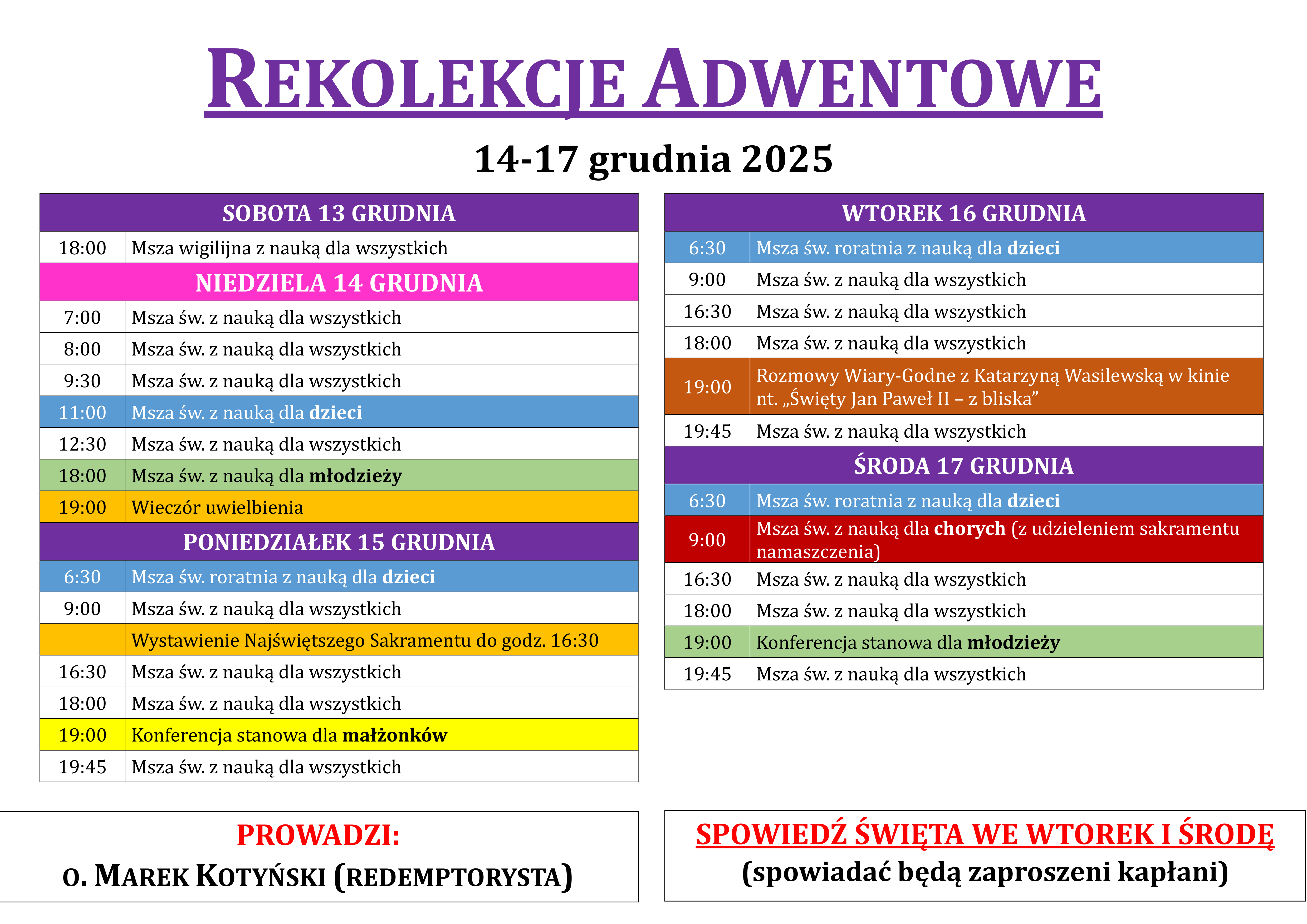 Rekolekcje Adwentowe 2025
