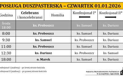 01.01.2026 – Uroczystość Świętej Bożej Rodzicielki Maryi