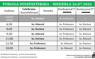 26.07.2026 – XVII Niedziela Zwykła