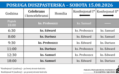 15.08.2026 – Wniebowzięcie NMP